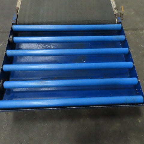 43" Wide 176-1/2" OAL Stainless Slider Belt Gravity Roller Hybrid Conveyor 13FPM