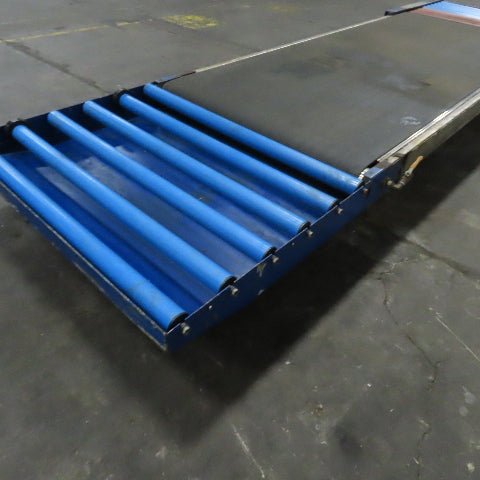 43" Wide 176-1/2" OAL Stainless Slider Belt Gravity Roller Hybrid Conveyor 13FPM