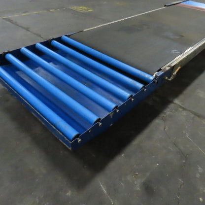 43" Wide 176-1/2" OAL Stainless Slider Belt Gravity Roller Hybrid Conveyor 13FPM