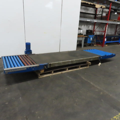 43" Wide 176-1/2" OAL Stainless Slider Belt Gravity Roller Hybrid Conveyor 13FPM
