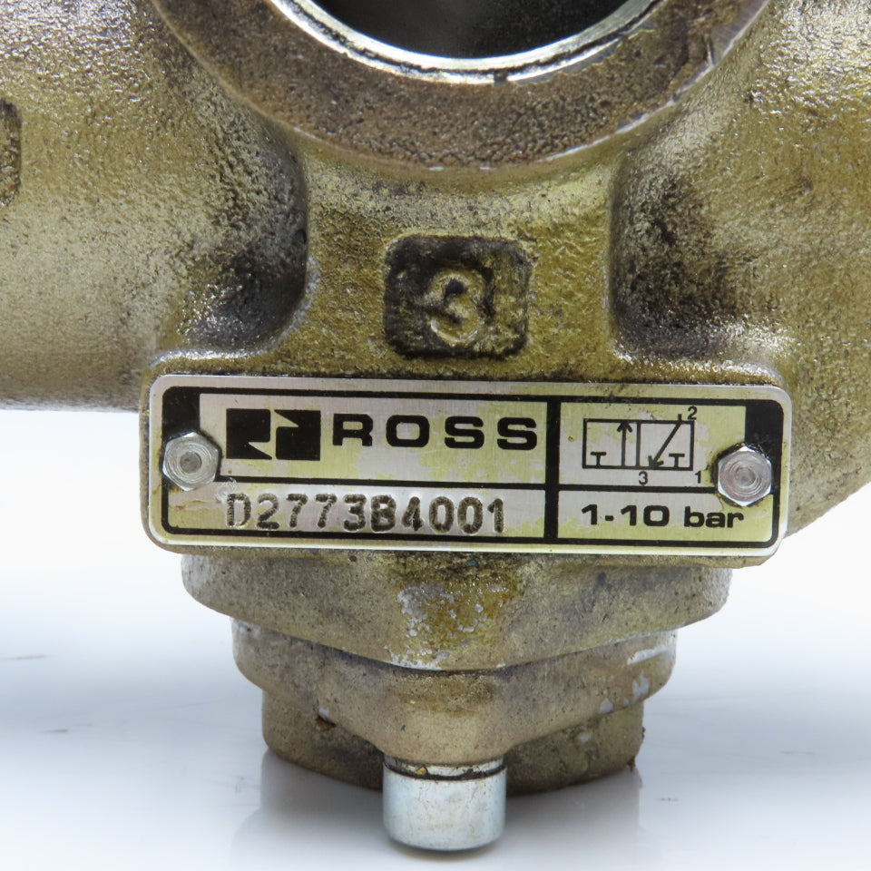 Ross D2773B4001 1/2" x 1" Port Pneumatic Poppet Solenoid Valve 24VDC