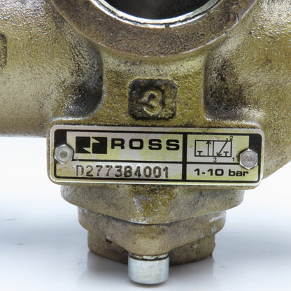 Ross D2773B4001 1/2" x 1" Port Pneumatic Poppet Solenoid Valve 24VDC