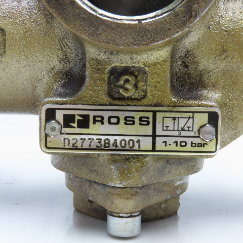 Ross D2773B4001 1/2" x 1" Port Pneumatic Poppet Solenoid Valve 24VDC