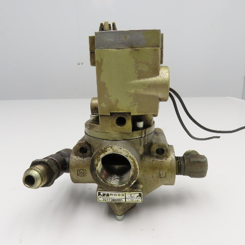 Ross D2773B4001 1/2" x 1" Port Pneumatic Poppet Solenoid Valve 24VDC