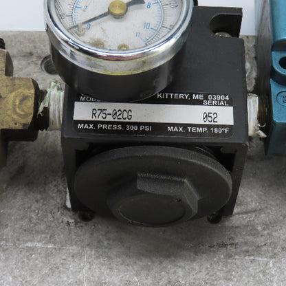 Watts R75-02CG Pneumatic Regulator W/MAC 225B-111AAAA Solenoid 120V