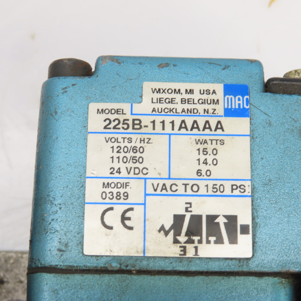 Watts R75-02CG Pneumatic Regulator W/MAC 225B-111AAAA Solenoid 120V
