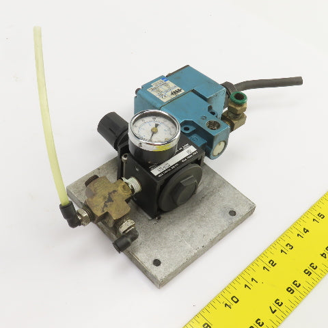 Watts R75-02CG Pneumatic Regulator W/MAC 225B-111AAAA Solenoid 120V