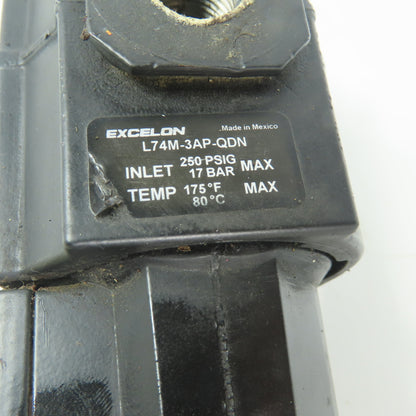 Excelon L74M-3AP-QDN Pneumatic Air Lubricator 3/8" NPT Ports 250 PSI