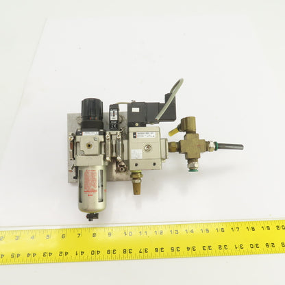 SMC AW30-N03-Z NAV3000-N03-5DZ Pneumatic Soft Start Valve W/Filter 24VDC