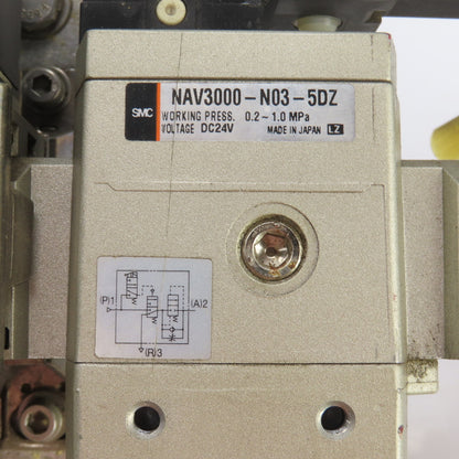 SMC AW30-N03-Z NAV3000-N03-5DZ Pneumatic Soft Start Valve W/Filter 24VDC