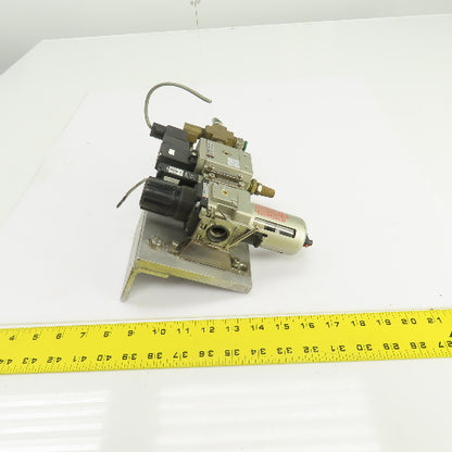 SMC AW30-N03-Z NAV3000-N03-5DZ Pneumatic Soft Start Valve W/Filter 24VDC