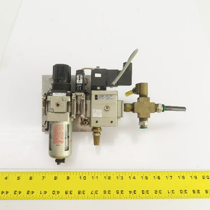 SMC AW30-N03-Z NAV3000-N03-5DZ Pneumatic Soft Start Valve W/Filter 24VDC