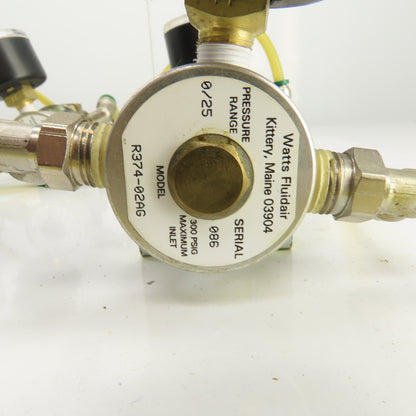 Watts Fluidair R374-02AG Regulated Pneumatic Air Supply Board 6 Output 0-60PSI