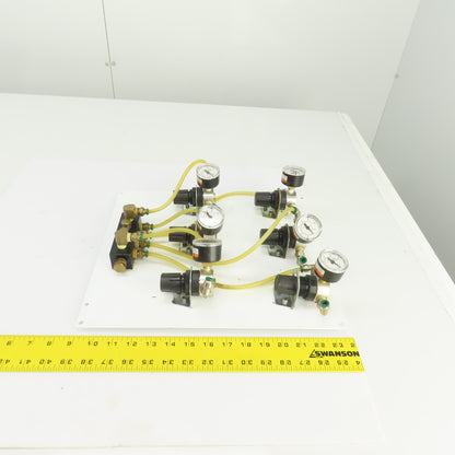 Watts Fluidair R374-02AG Regulated Pneumatic Air Supply Board 6 Output 0-60PSI