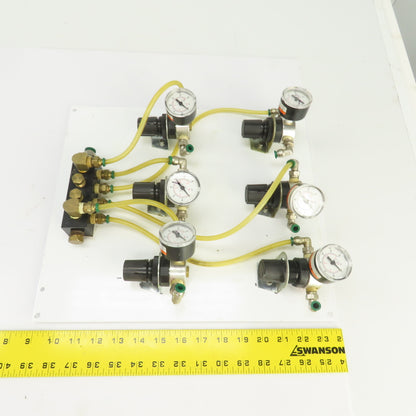 Watts Fluidair R374-02AG Regulated Pneumatic Air Supply Board 6 Output 0-60PSI