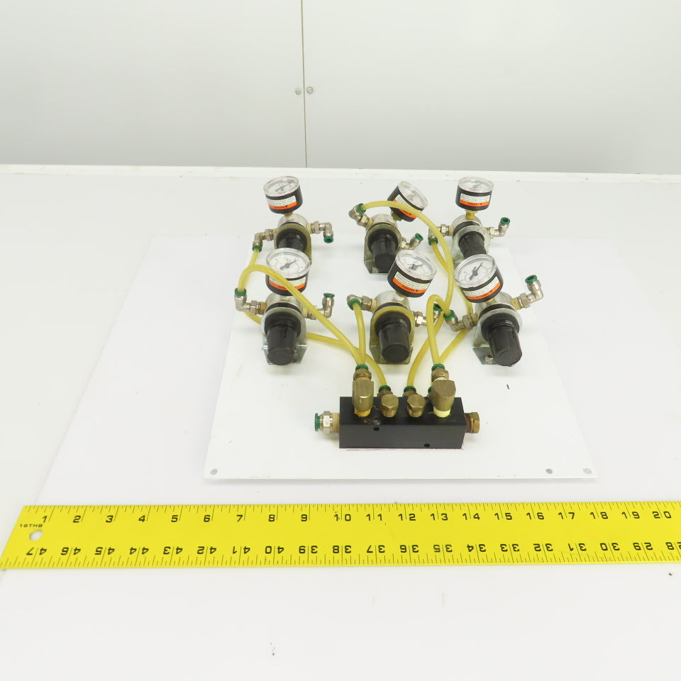 Watts Fluidair R374-02AG Regulated Pneumatic Air Supply Board 6 Output 0-60PSI