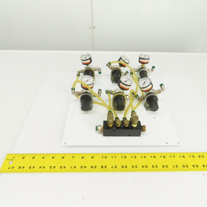 Watts Fluidair R374-02AG Regulated Pneumatic Air Supply Board 6 Output 0-60PSI