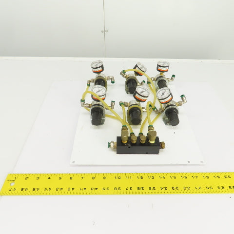 Watts Fluidair R374-02AG Regulated Pneumatic Air Supply Board 6 Output 0-60PSI