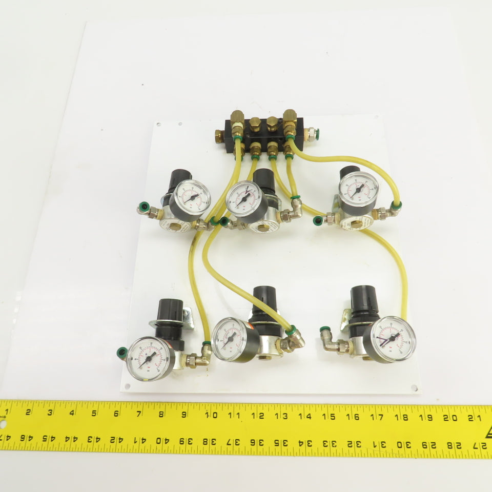 Watts Fluidair R374-02AG Regulated Pneumatic Air Supply Board 6 Output 0-60PSI