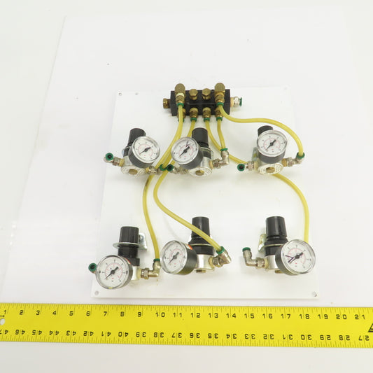 Watts Fluidair R374-02AG Regulated Pneumatic Air Supply Board 6 Output 0-60PSI