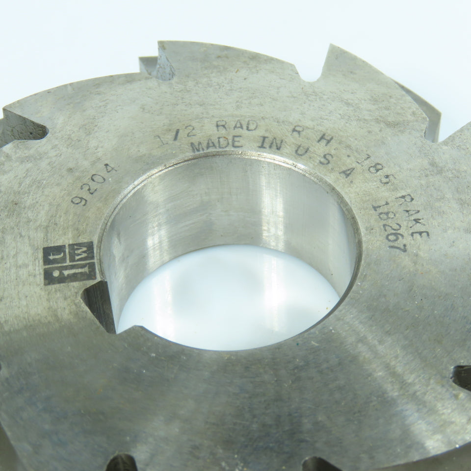 ITW 1/2" Radius Right Hand Corner Rounding Milling Cutter 4-1/4" OD 1-1/4" Arbor