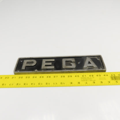 Amada PEGA Cast Aluminum Machine Name Plate 13-1/2" x 3"