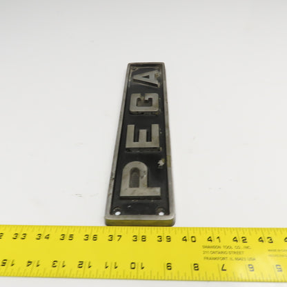 Amada PEGA Cast Aluminum Machine Name Plate 13-1/2" x 3"