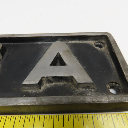 Amada PEGA Cast Aluminum Machine Name Plate 13-1/2" x 3"
