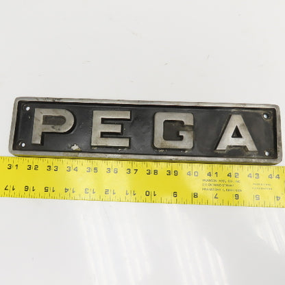 Amada PEGA Cast Aluminum Machine Name Plate 13-1/2" x 3"