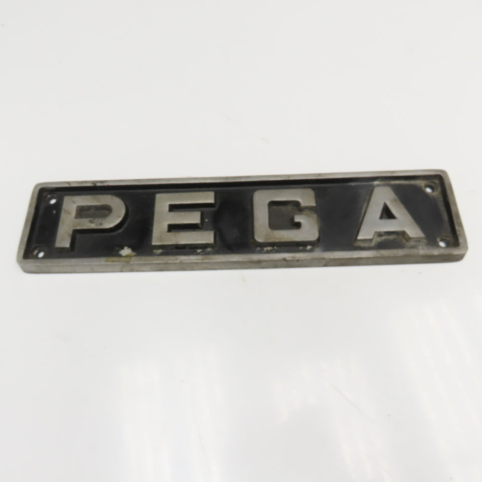 Amada PEGA Cast Aluminum Machine Name Plate 13-1/2" x 3"