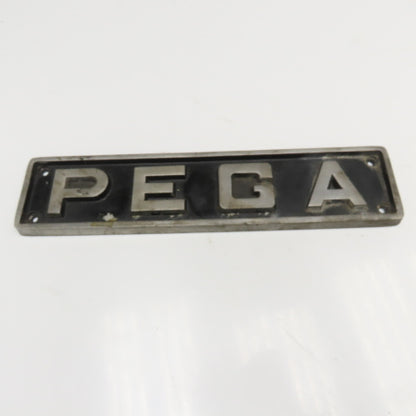 Amada PEGA Cast Aluminum Machine Name Plate 13-1/2" x 3"