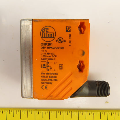 IFM O5P201 O5P-HPKG/US100 Retro-Reflective Sensor 10-36VDC W/Adjustable Mount