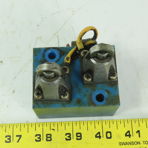 2 Limit Switch Plunger Head Mounted on Nylon Block
