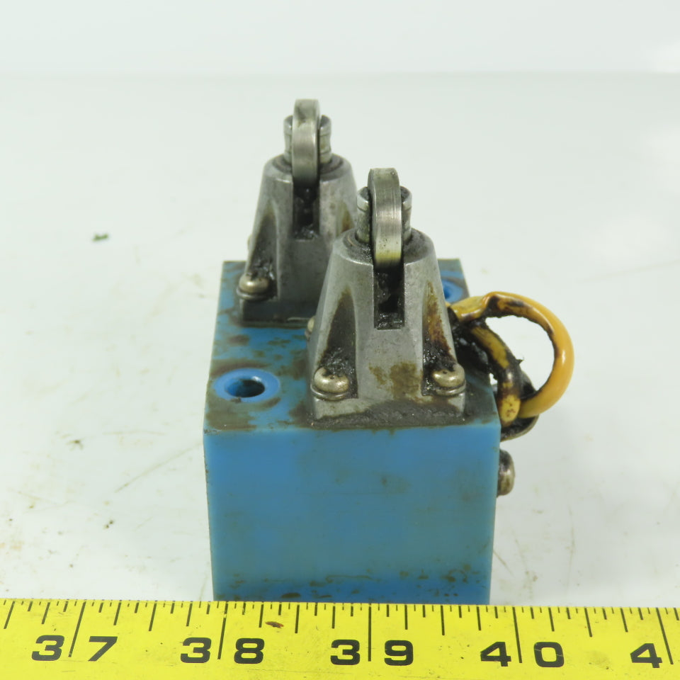 2 Limit Switch Plunger Head Mounted on Nylon Block