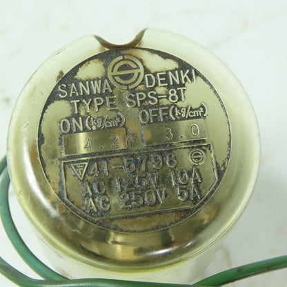 SANWA DENKI SPS-8T Pressure Vacuum Switch On 4.2 Off 3.0 125/250V
