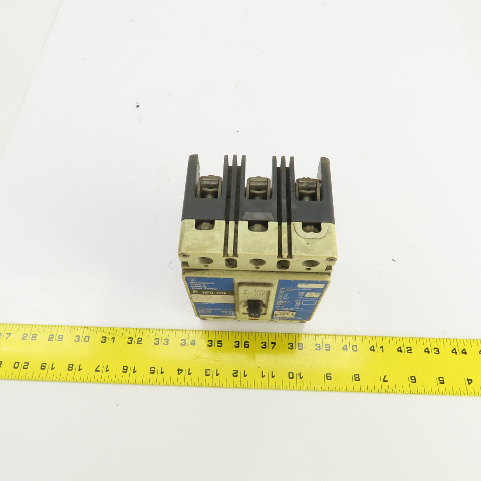 Westinghouse HFD3045 45A Industrial Circuit Breaker 3 Pole 600VAC 250VDC