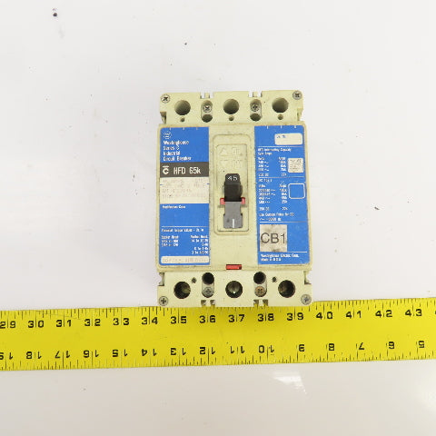 Westinghouse HFD3045 45A Industrial Circuit Breaker 3 Pole 600VAC 250VDC
