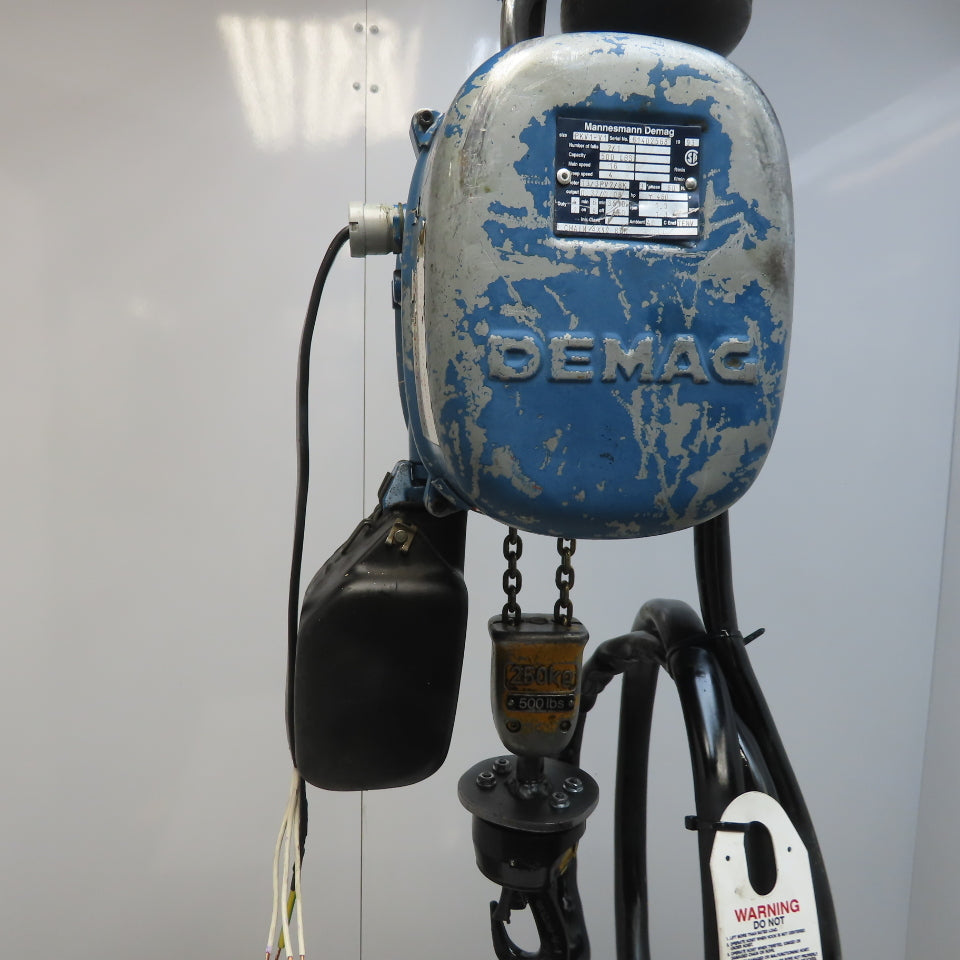 Demag PKV!-VI 1/4 Ton Electric Chain Hoist 460V 3PH 14' Lift 2 Speed 4/16FPM