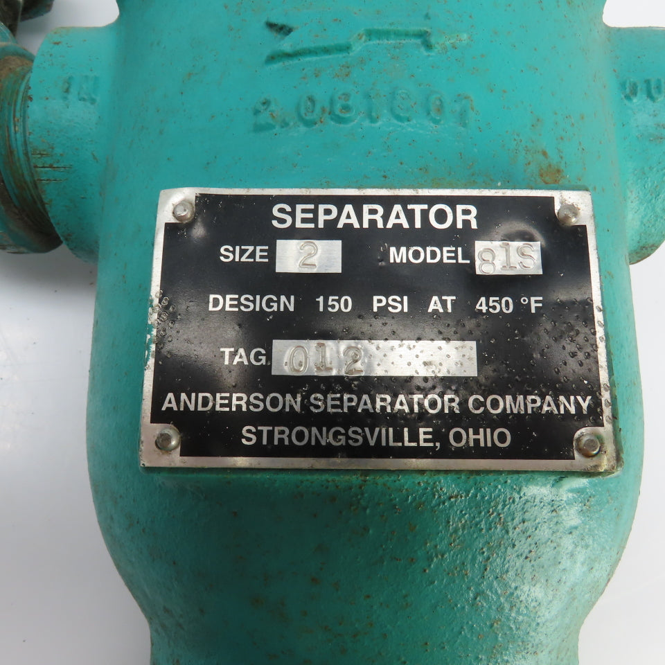 Anderson Separator Model 81S 2"NPT Combination Separator Trap For Air,Gas 150PSI