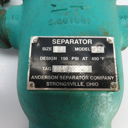Anderson Separator Model 81S 2"NPT Combination Separator Trap For Air,Gas 150PSI