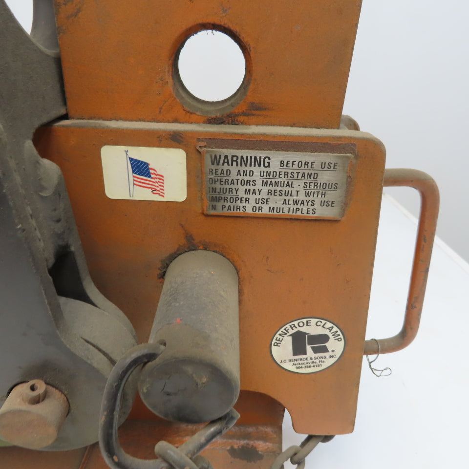 Renfroe WHSR 6 Ton Capacity Horizontal Sheet Lifting Pinch Clamp 0" to 12"