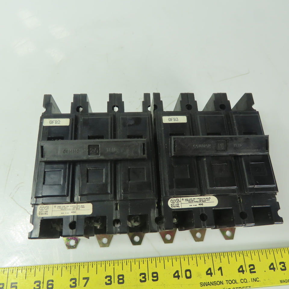 Westinghouse QC 3020H & QC 3015H 15A & 20A 3 Pole Circuit Breaker