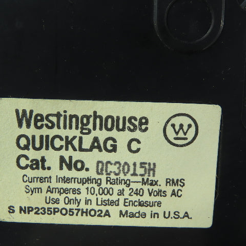 Westinghouse QC 3020H & QC 3015H 15A & 20A 3 Pole Circuit Breaker