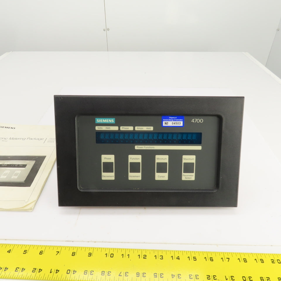 Siemens 4700-BDRMC3-13HN 4700 Electronic Power Metering Package W/Manual
