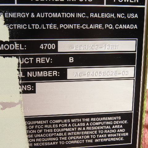 Siemens 4700-BDRMC3-13HN 4700 Electronic Power Metering Package W/Manual