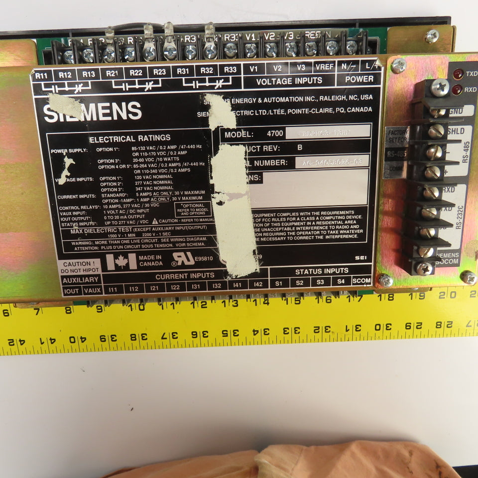 Siemens 4700-BDRMC3-13HN 4700 Electronic Power Metering Package W/Manual