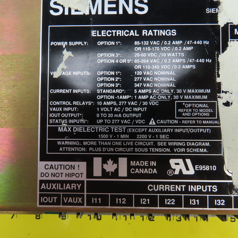 Siemens 4700-BDRMC3-13HN 4700 Electronic Power Metering Package W/Manual