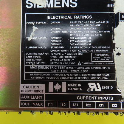 Siemens 4700-BDRMC3-13HN 4700 Electronic Power Metering Package W/Manual
