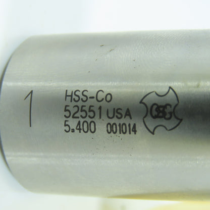 OSG 52551 1" Square End Mill Center Cutting 2 Flute 3" LOC 1" Shank 5-1/2" OAL