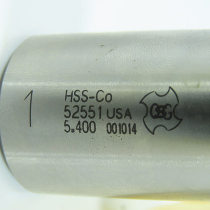 OSG 52551 1" Square End Mill Center Cutting 2 Flute 3" LOC 1" Shank 5-1/2" OAL